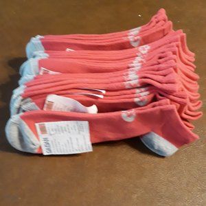 DOZEN (12) PAIR Women's Low Cut Ankle Socks Pink